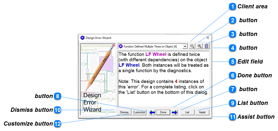 Design Error Wizard window