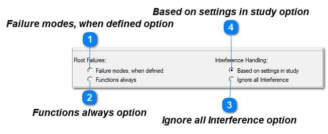 Desktop Insertion Report Setup  - Root Failures Controls