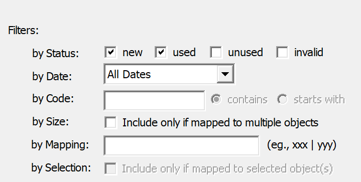 3. Filters to apply to report