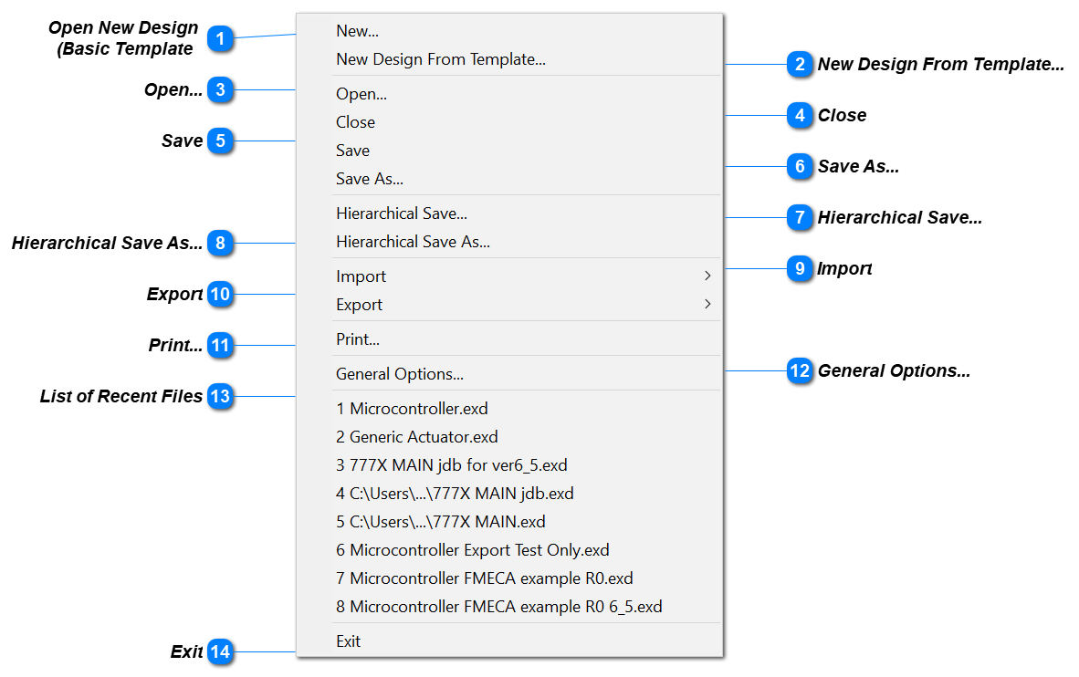 File Pull-Down Menu