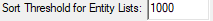 9. Threshold for 
Entity Lists setting 