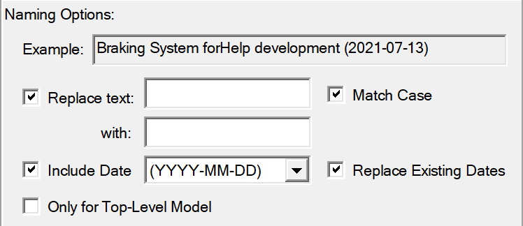 2. Namin Options