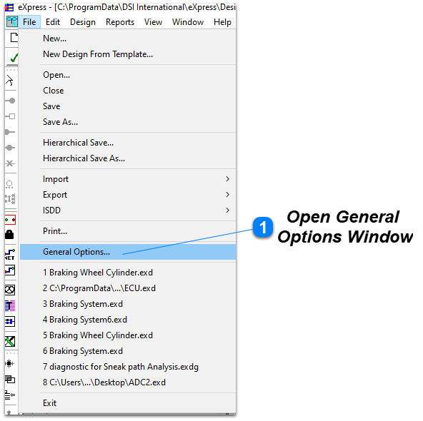 Setting up General Options