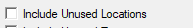 8. Include Unused Locations check