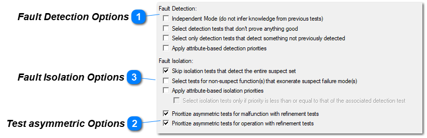 Test Selection window