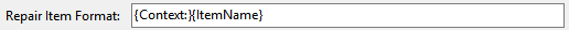 3. Repair Item Format